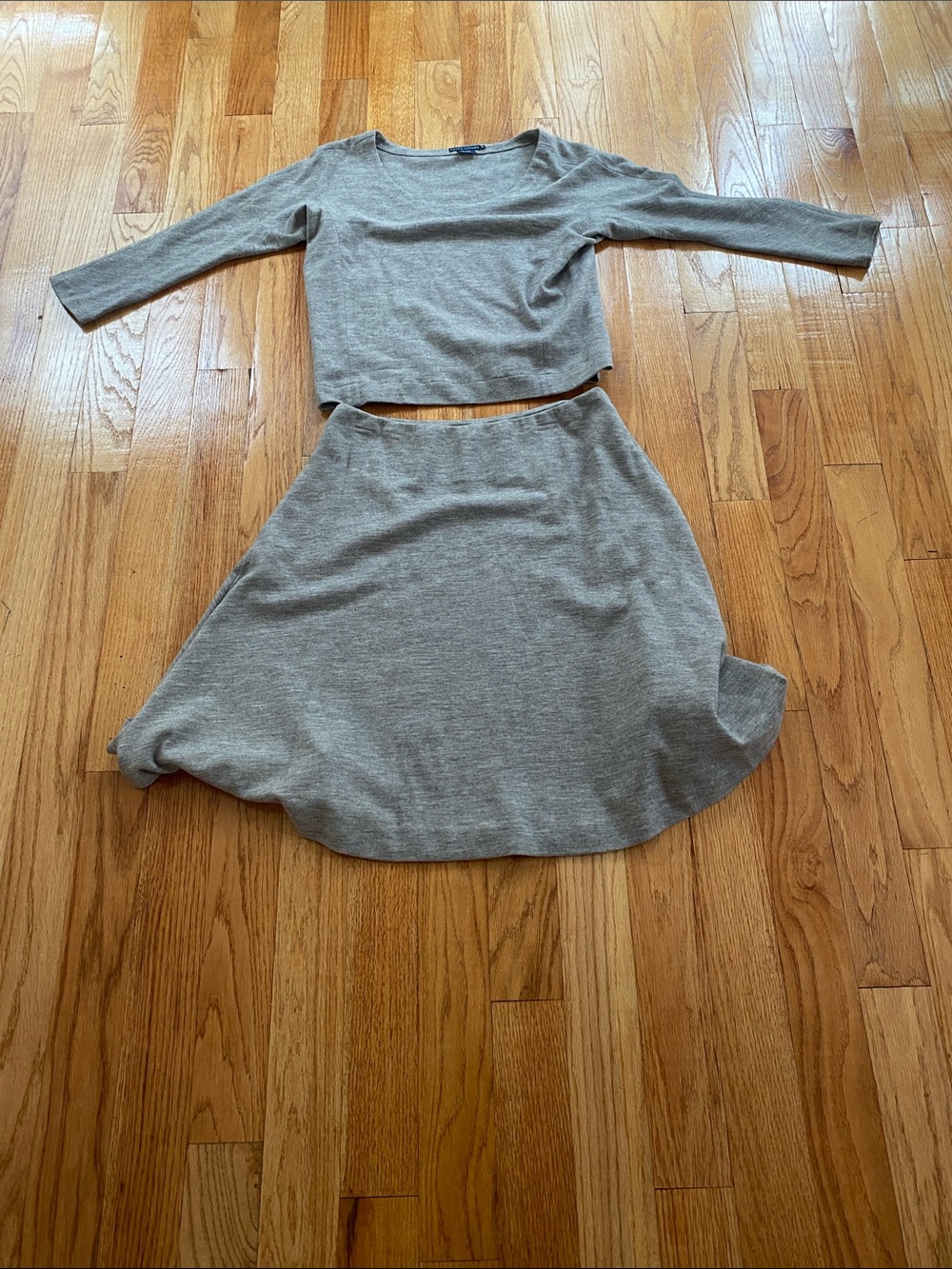Ralph Lauren Two-Piece Knit Jumpsuit Set in Heather Gray